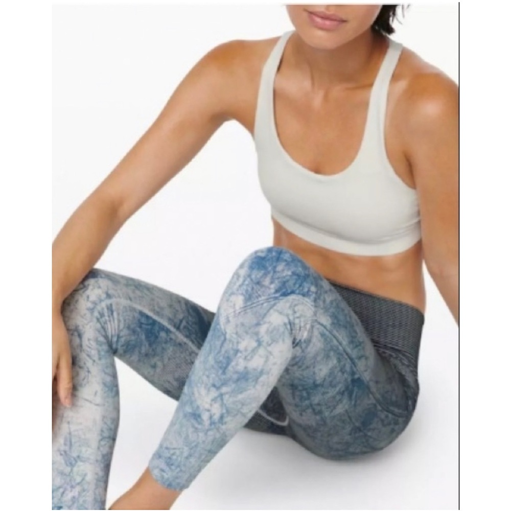 New condition never worn, Lululemon Ebb to Train Tight Wash White / Black / Luna